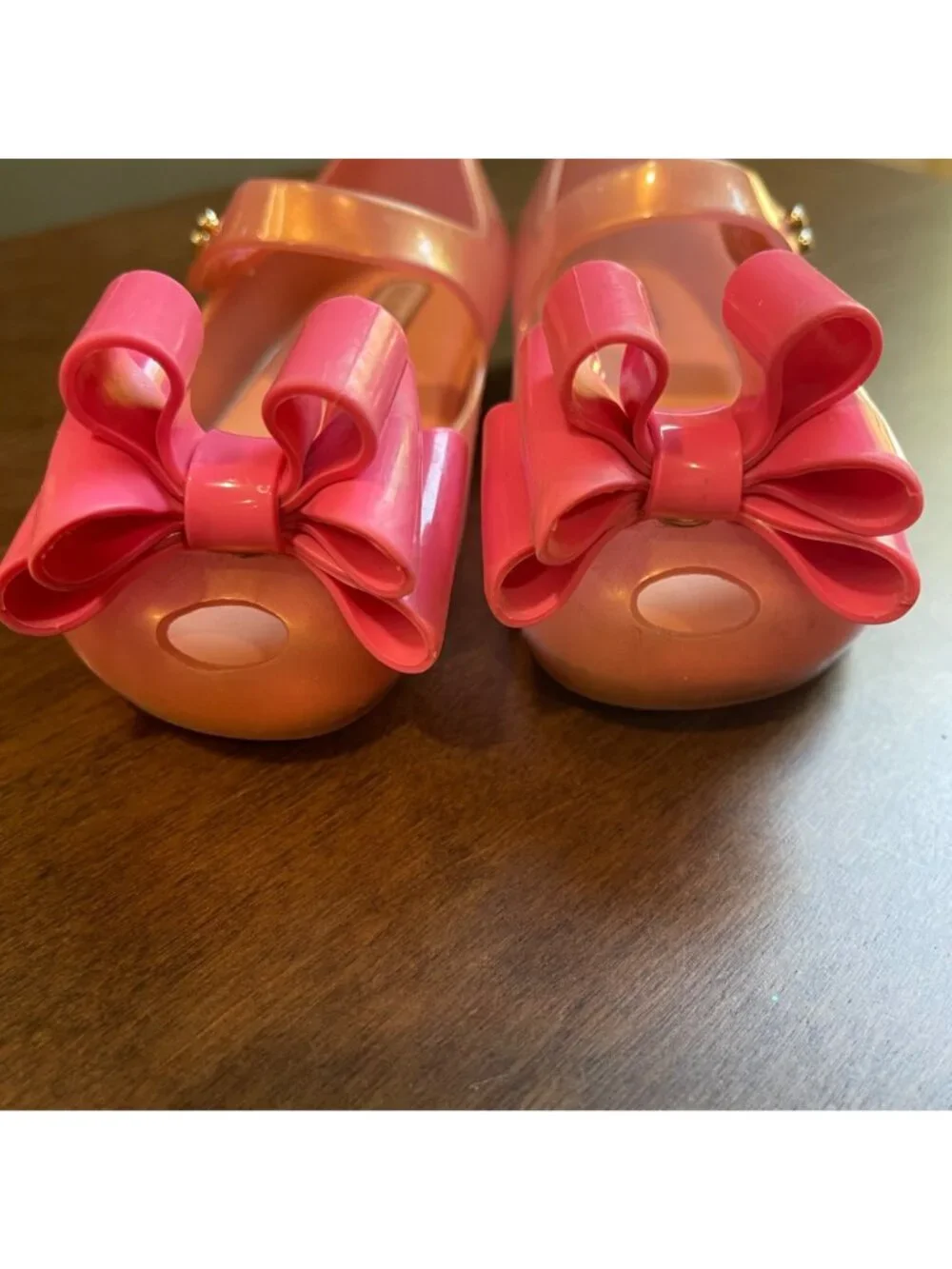 Mini Melissa Ultragirl Sweet III Big Bow Mary Jane Jelly Shoes Girls Size 7 Pink
